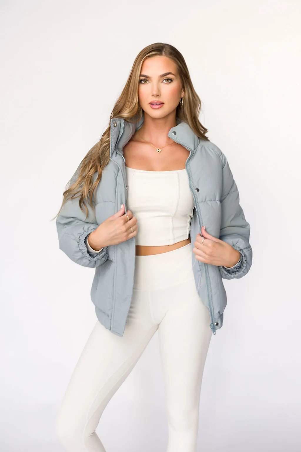Jasmine Oversized Puffer Jacket in Iceberg AbrasionResistantEdging