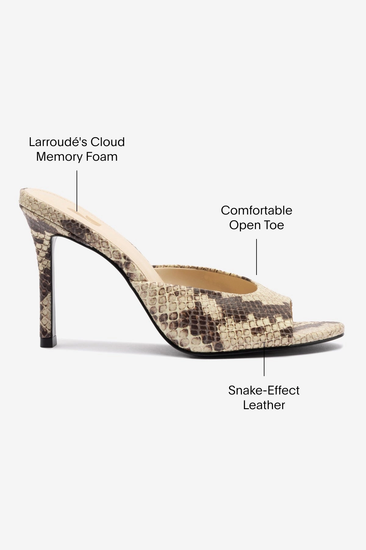 Gold Tone Jasmine Hi Mule In Snake Printed Neutral