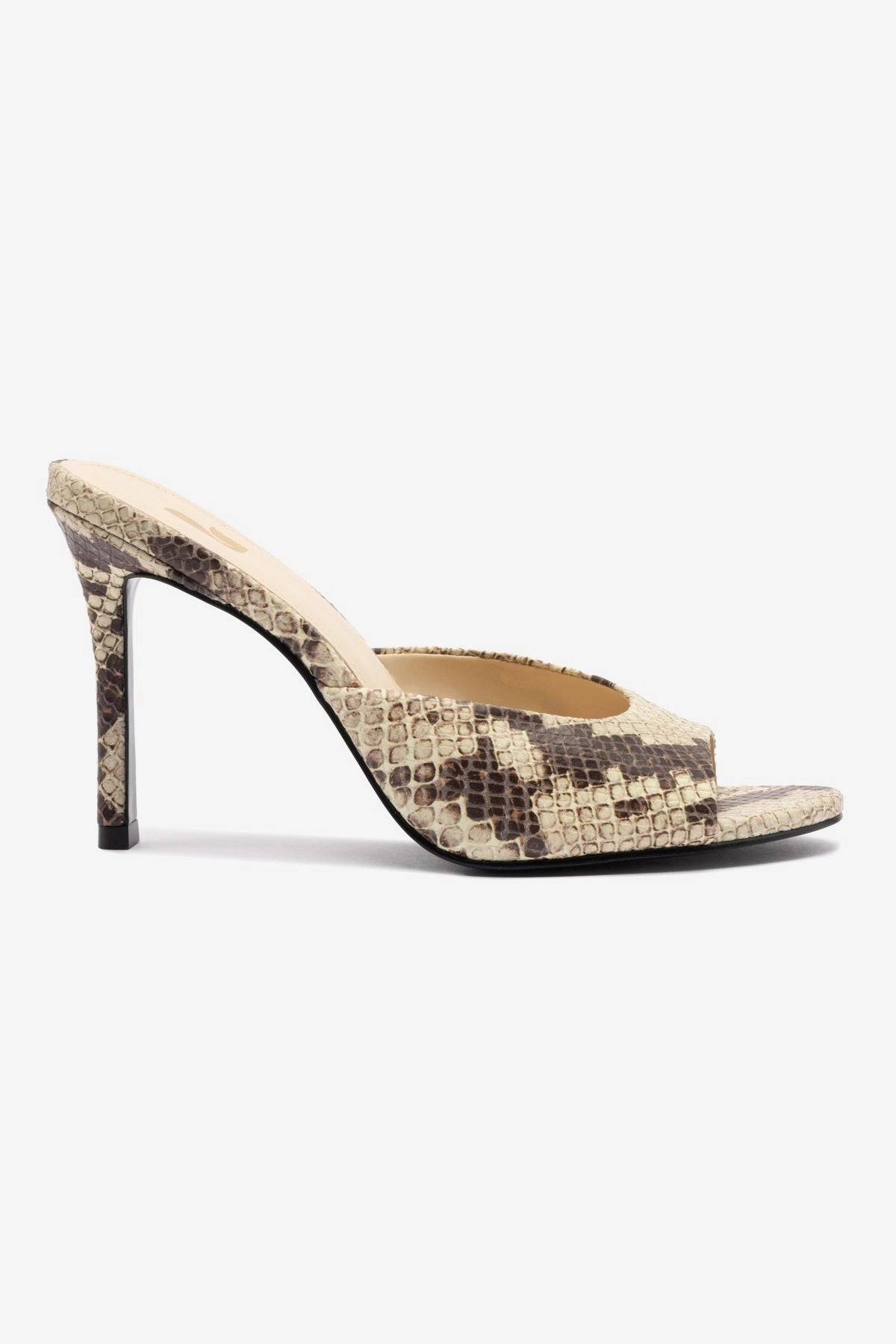 Soft Land Sky Light Jasmine Hi Mule In Snake Printed Neutral