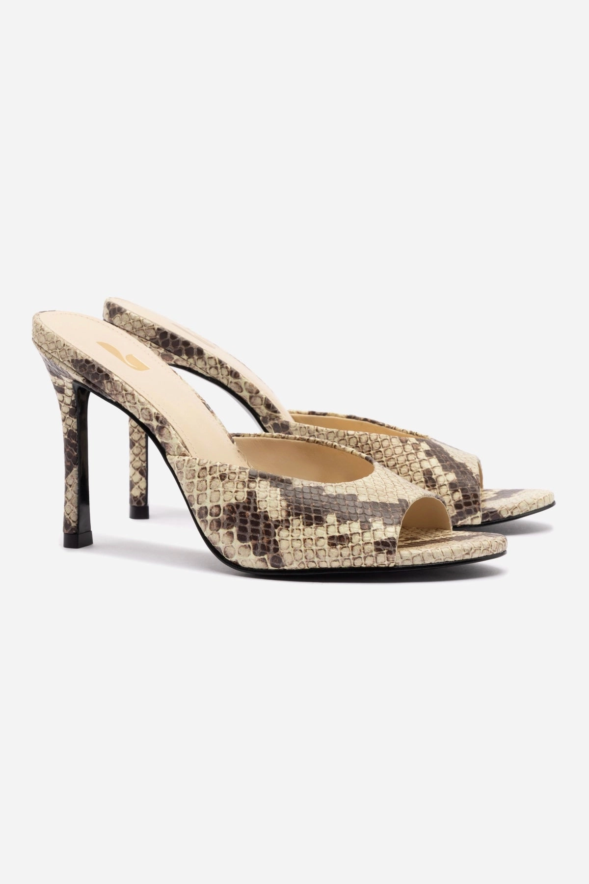 forest walk Jasmine Hi Mule In Snake Printed Neutral