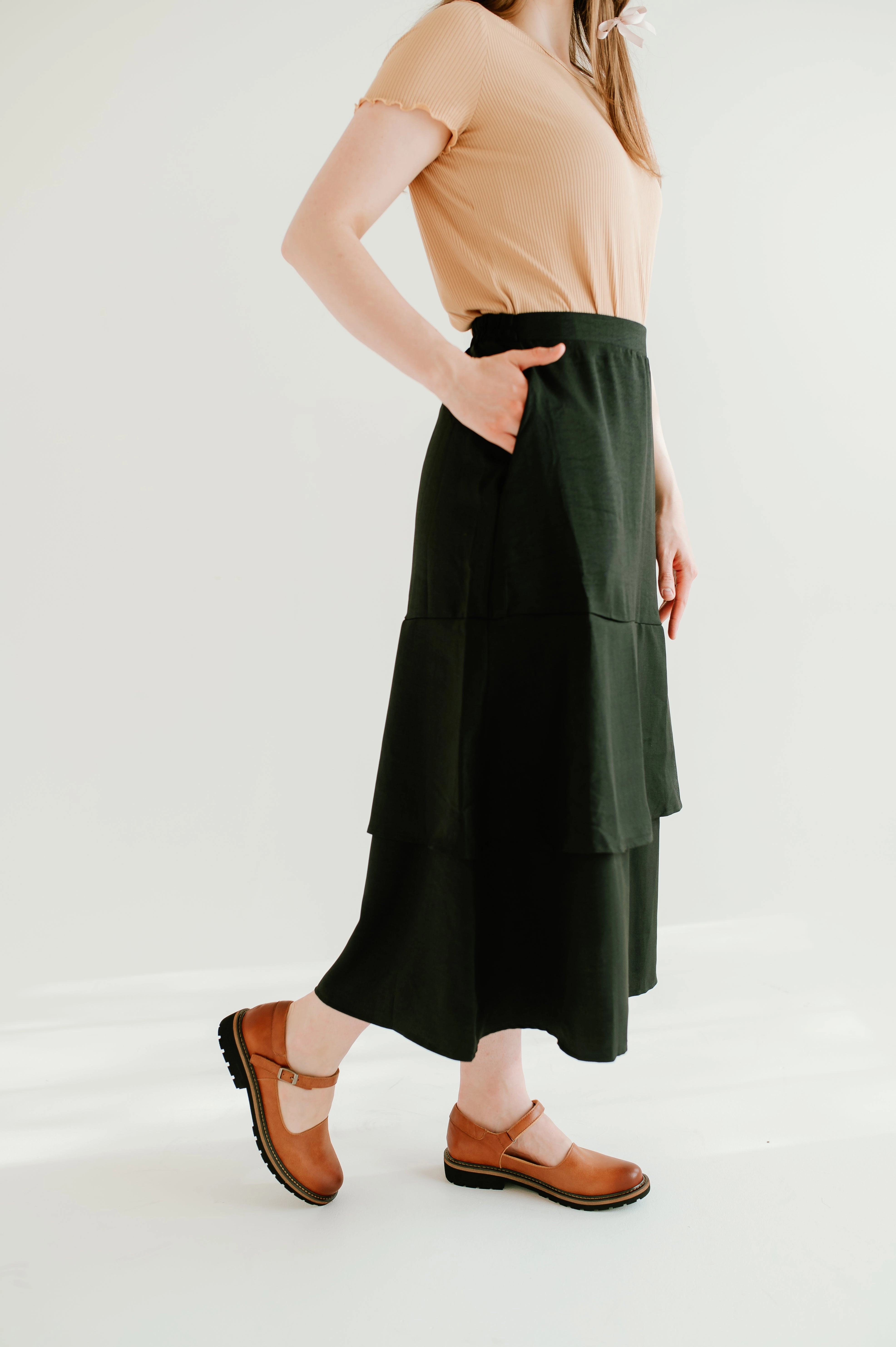 Simple Outfit High Shine Jianna Skirt