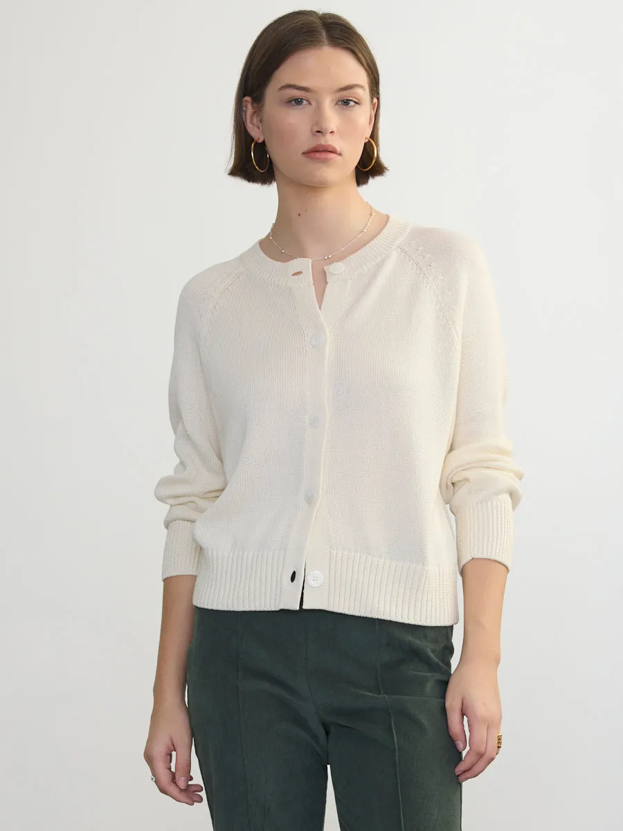 JULIA CARDIGAN RibbedHemline YarnDyed Stripes