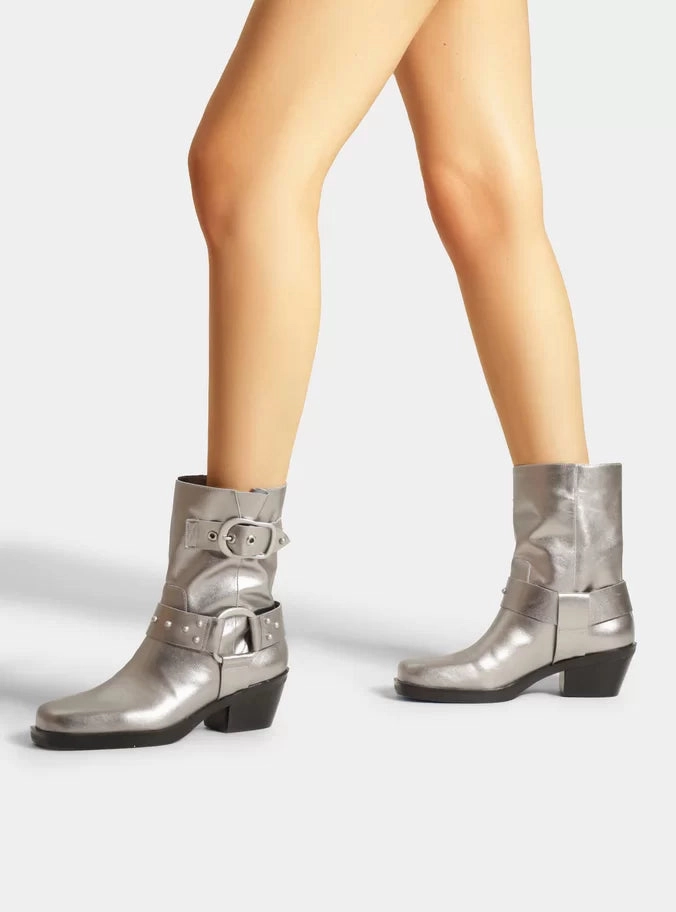 Kaia Leather Block Boot Light support