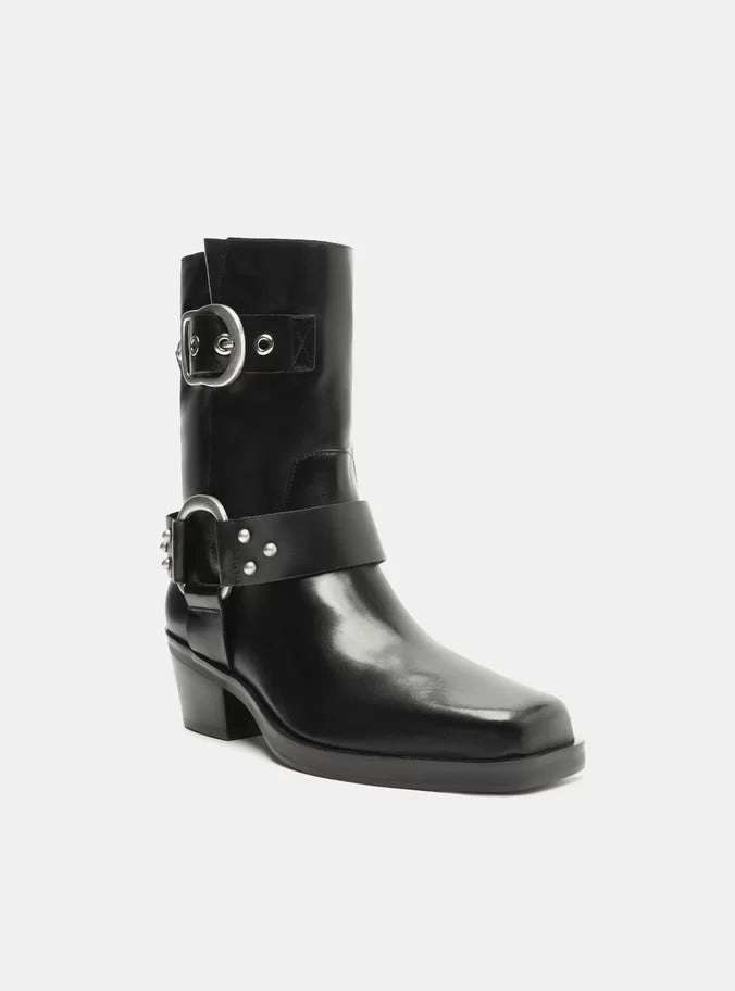 Kaia Leather  Block Boot Low Profile Winter Walker