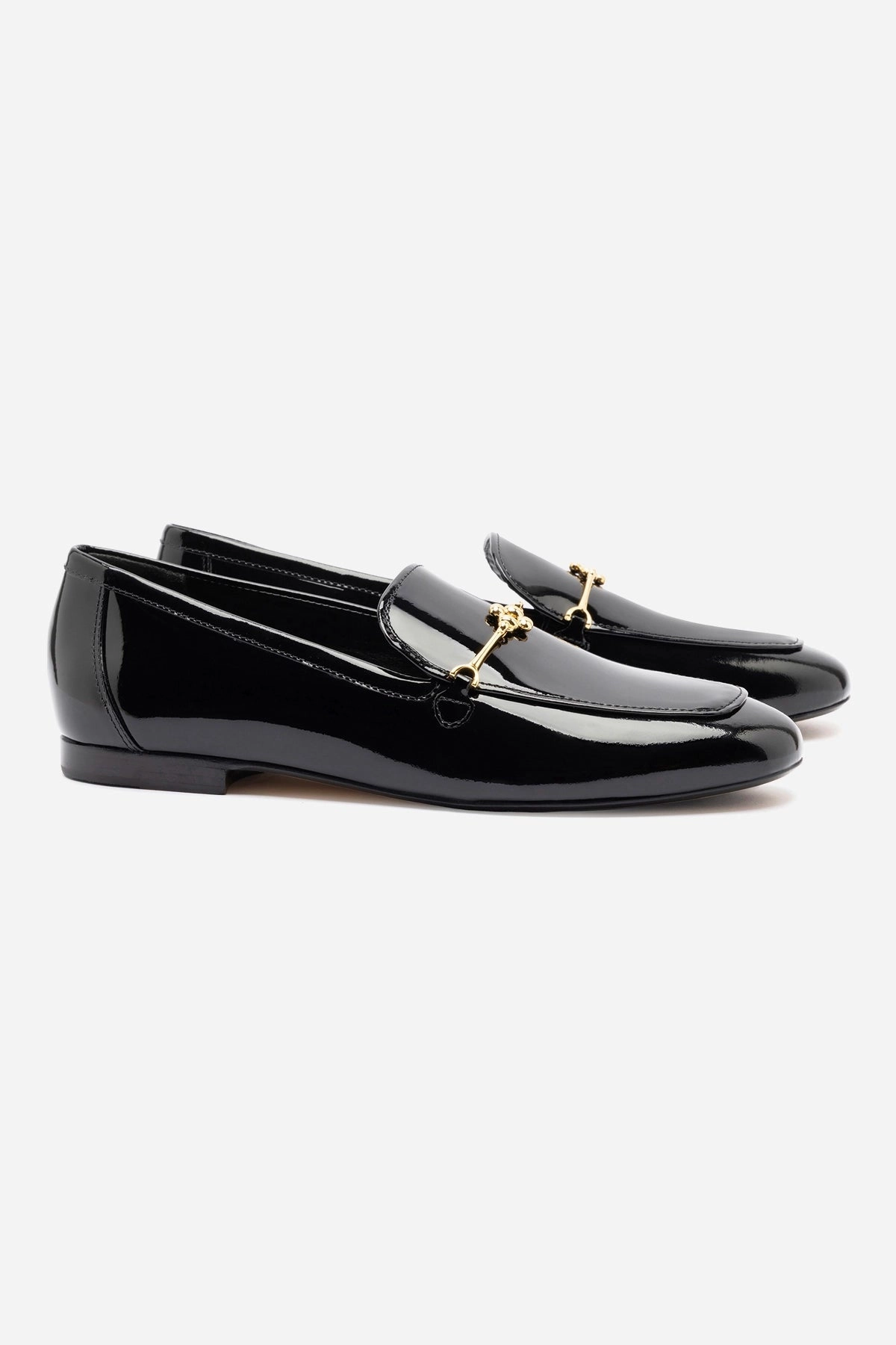 Anti Slip Outsole Lift Up Katherine Loafer In Black Patent Leather