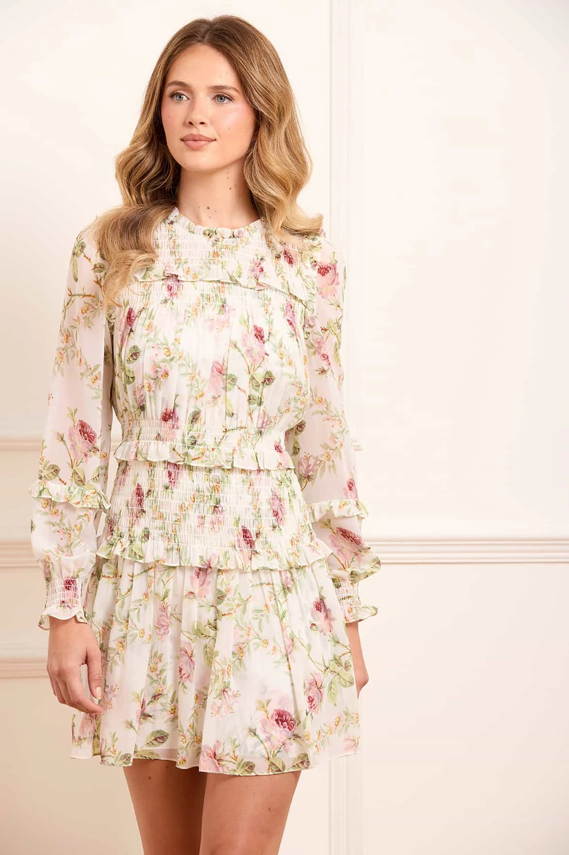 Relaxed Design Colette's Rose Emilia Georgette Micro Mini Dress
