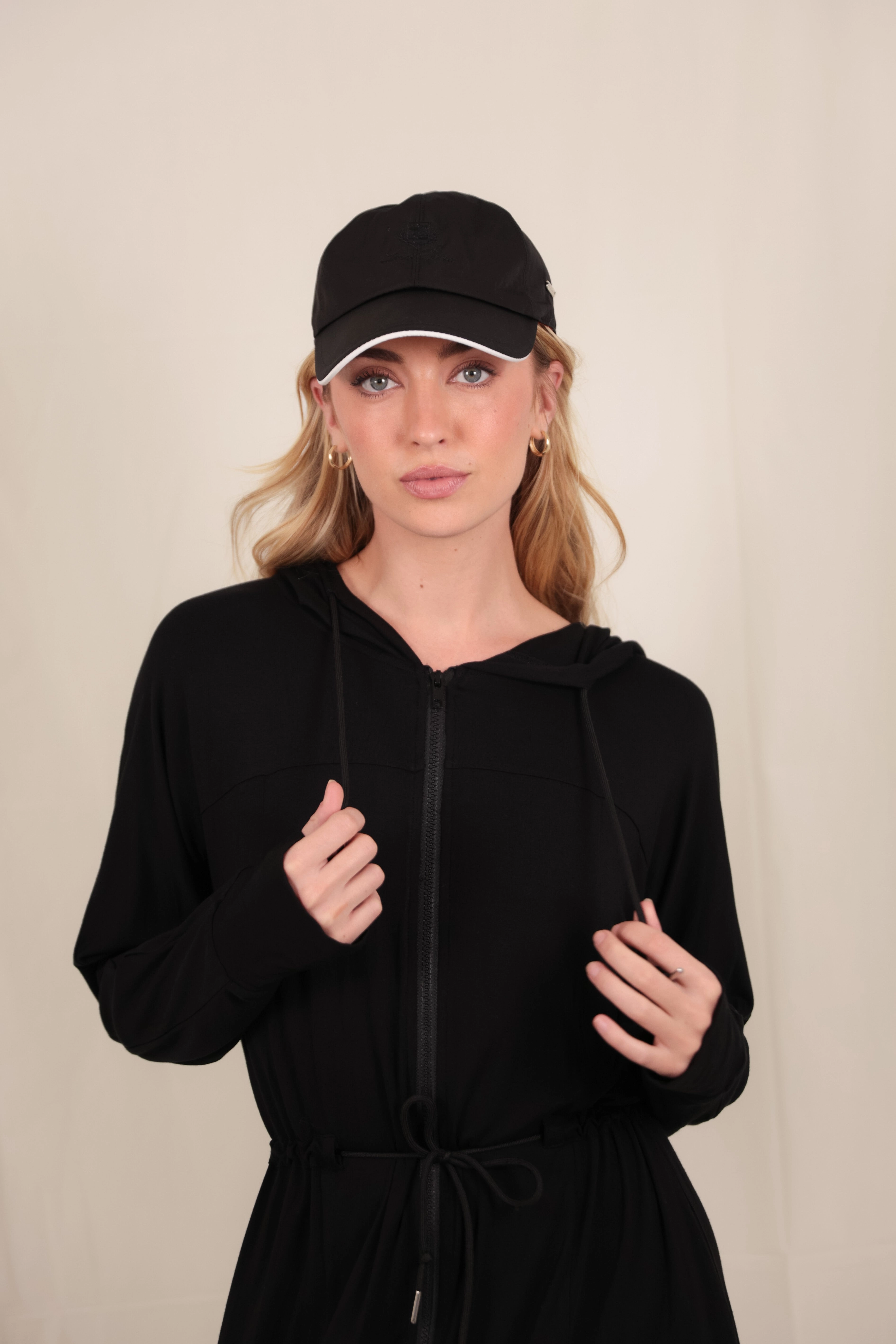 Flattering Design Draped-Style Basixx Zip Dress