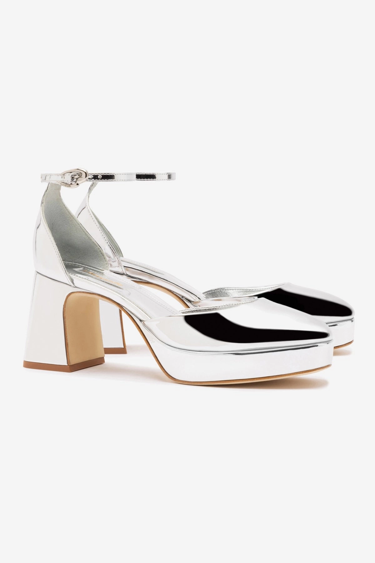 Ari Verona Low Pump In Silver Specchio Genuine Leather Upper
