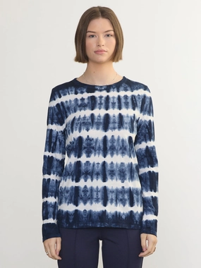 L/S TIE DYE TEE Stretch Woven Material