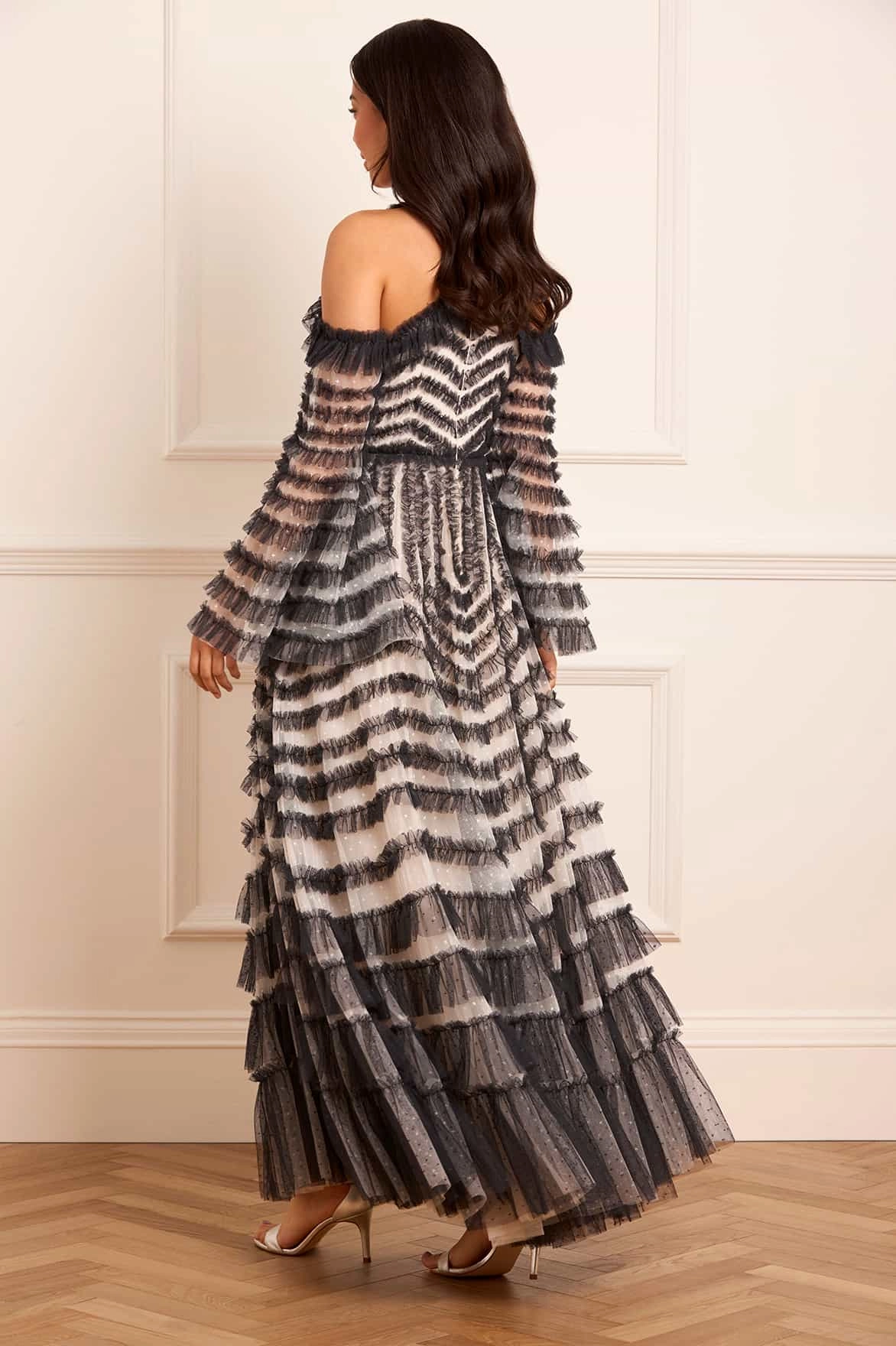 La Vie En Rose Off-Shoulder Gown Neutral Base