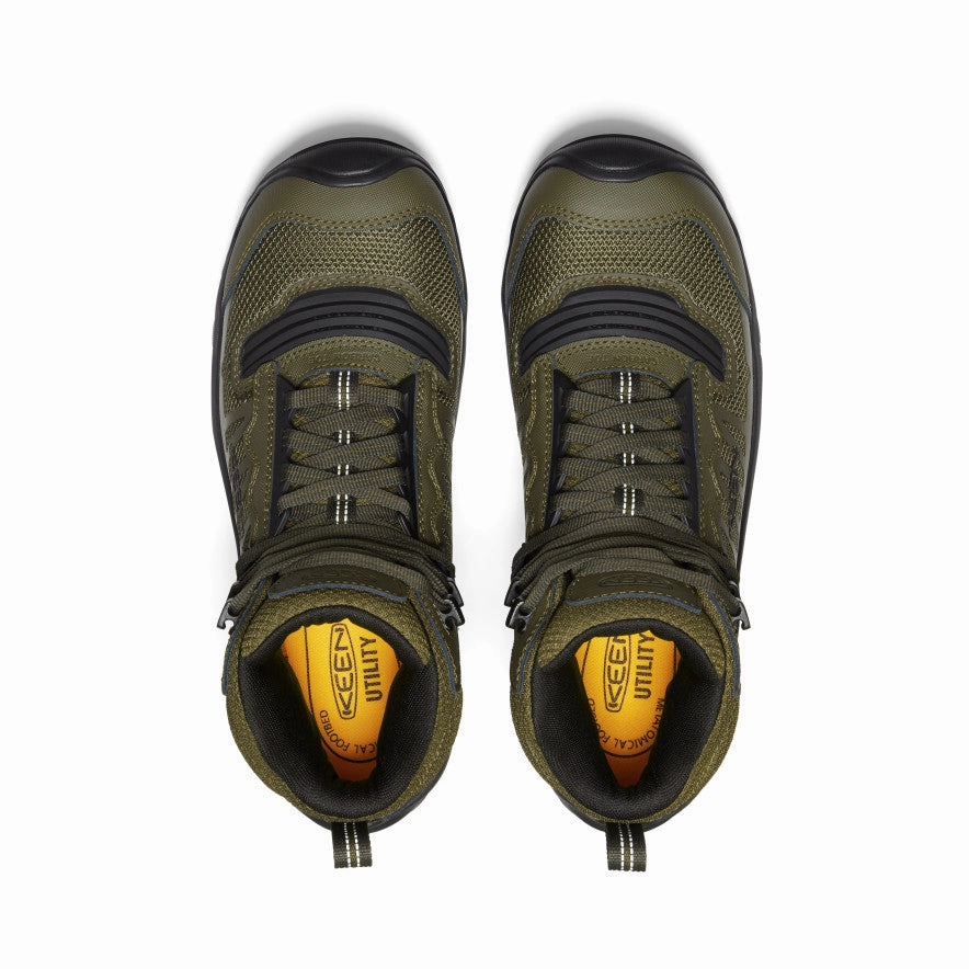 Men's Reno Mid Waterproof (Carbon Toe)  |  Dark Olive/Black Work Utility Water-resistant