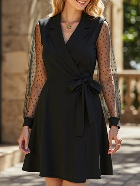 Lace-trimmed suit dress Sophisticated Vibe All Day Look