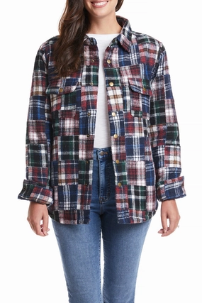 Ladies Shacket Colorado Flannel Patch Madras Durable Reinforced Elbow Patches TaglessComfort