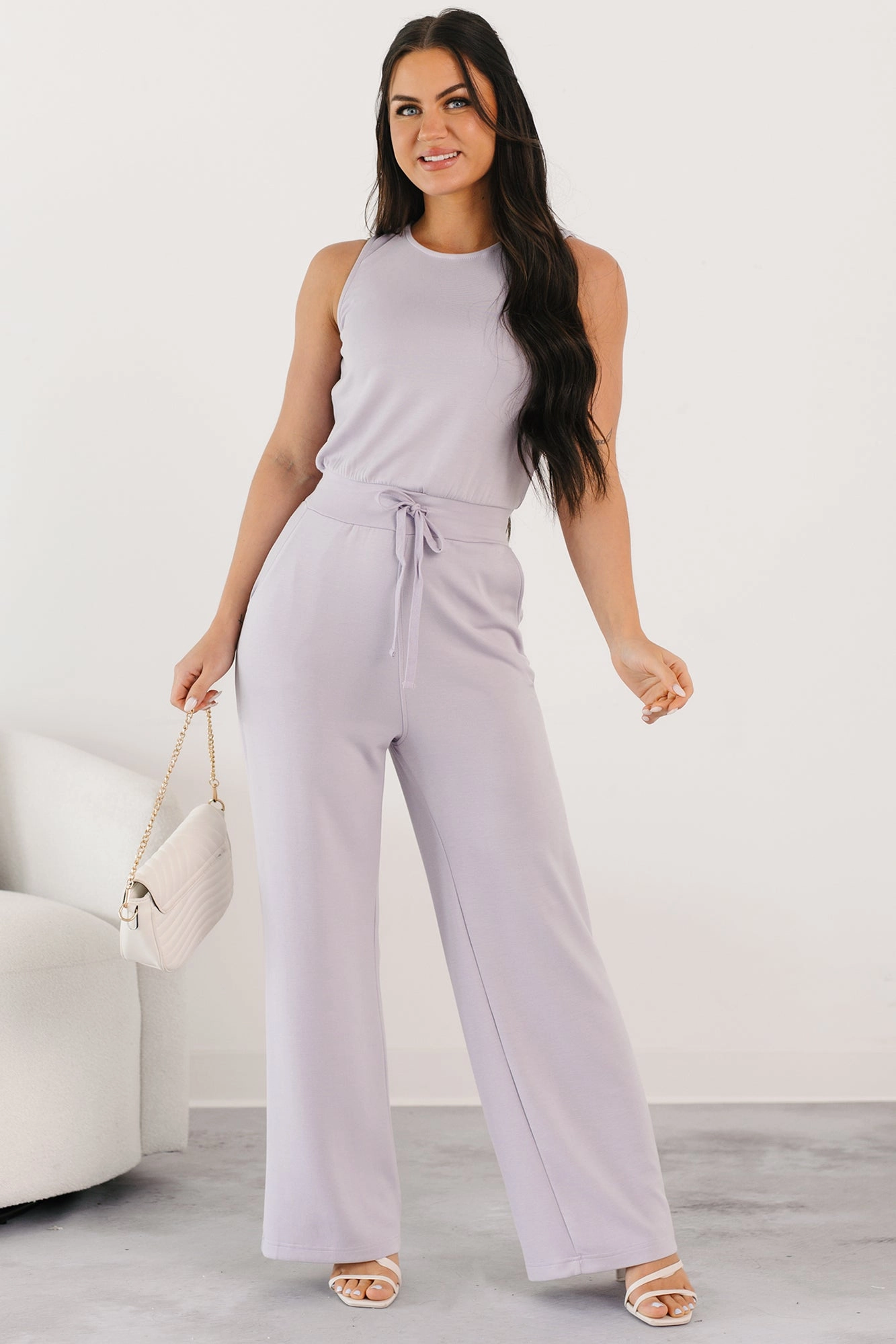 Laid-Back Livin?? Sleeveless Jumpsuit (Lilac) Airflow Optimized Weave