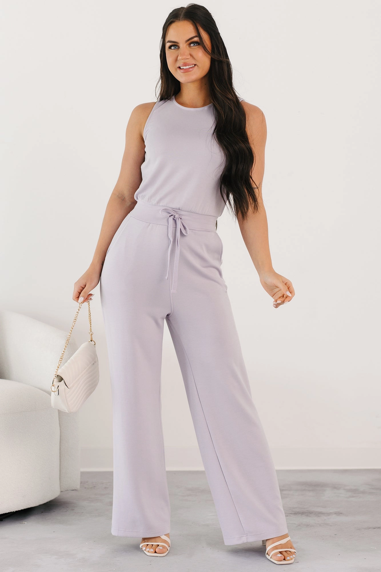 Bonded Seam Innovation Recycled Polyester Laid-Back Livin?? Sleeveless Jumpsuit (Lilac)