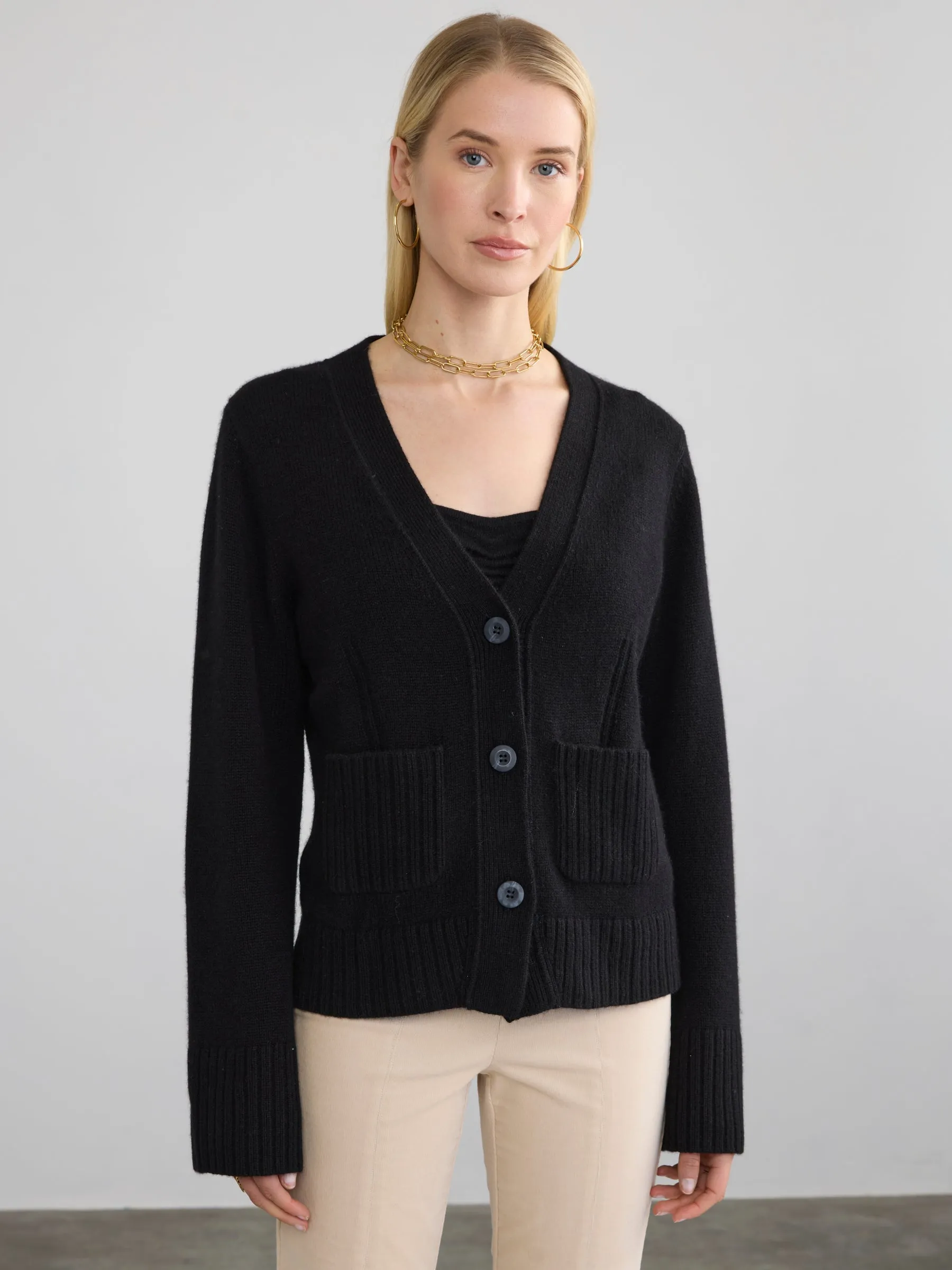 Adaptive Fit Technology ribbed texture LARKSPUR CARDI