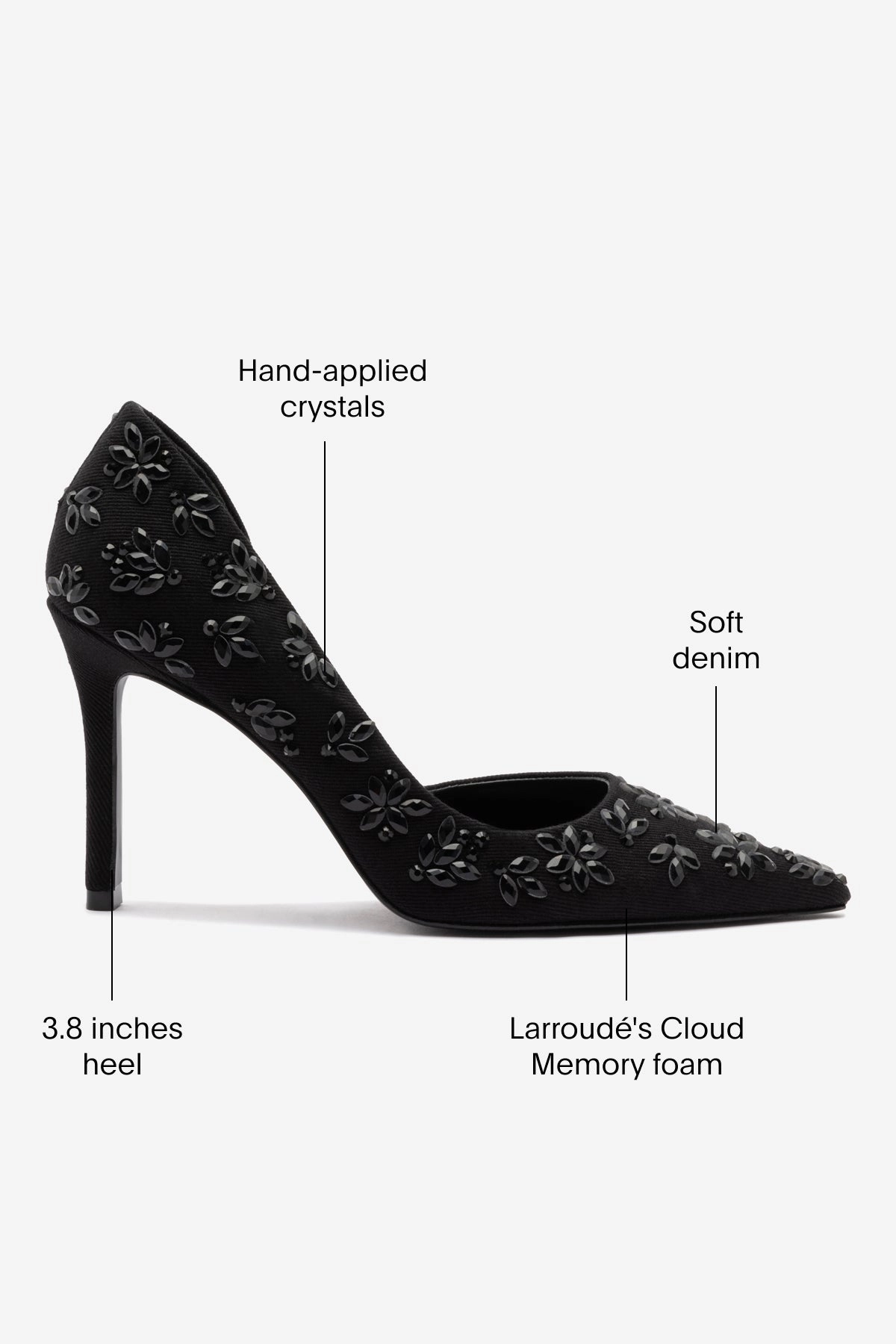 Larroud x CPPXO D'Orsay Pump In Black Denim Everyday