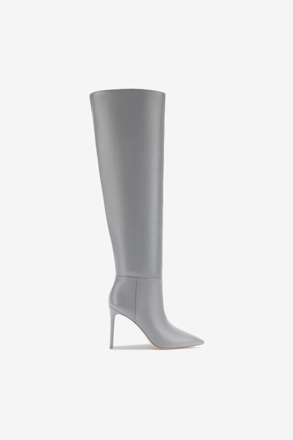Larroud x Jennifer Fisher Boot In Cement Grey Leather Pack Safe Seamless Fit Work Commute