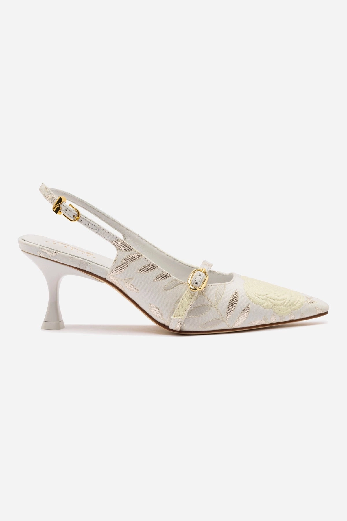 Larroud x Markarian Ines Pump In Yvette Ivory Brocade Work Quick Life