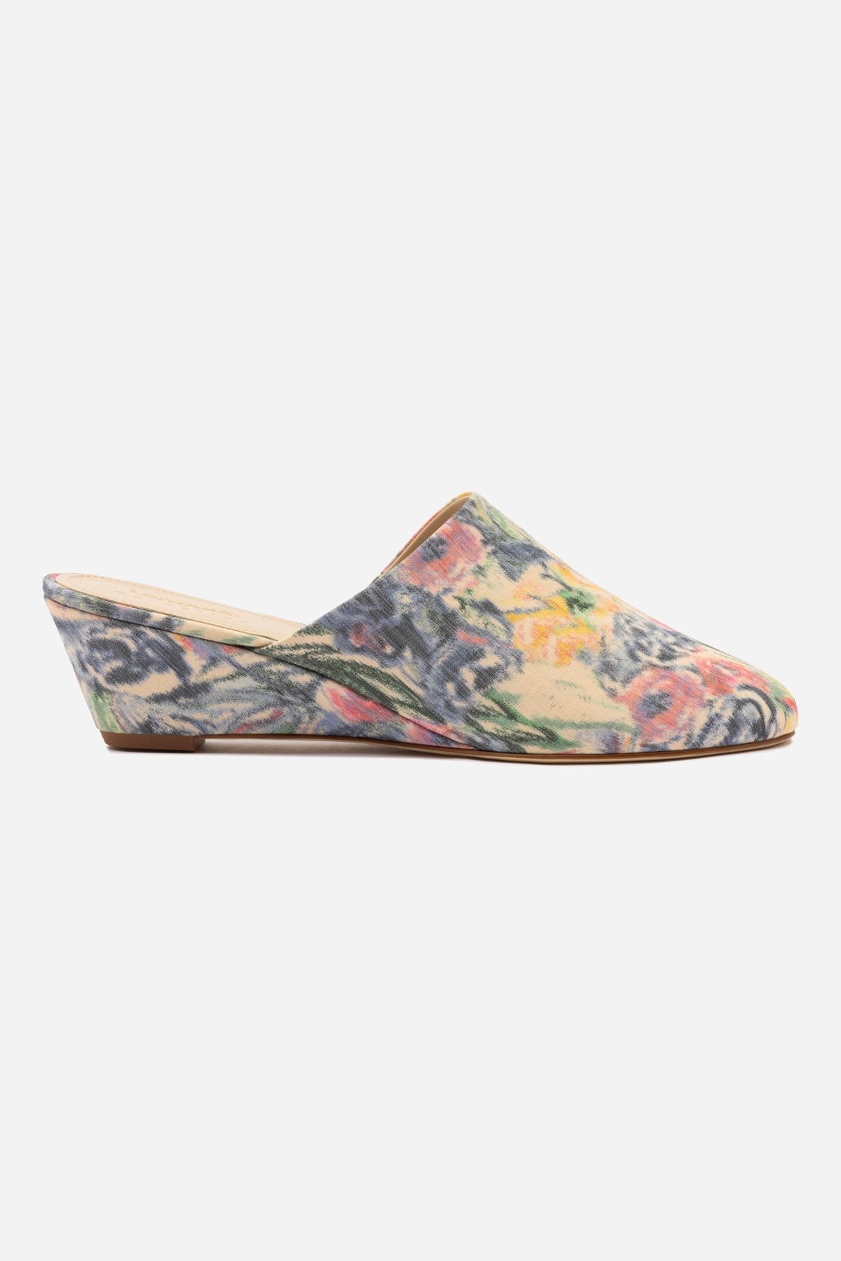 Joy Step Anti Odor Outdoor Explorers Larroud x Markarian Venice Wedge In Ash Blue Floral Demetra