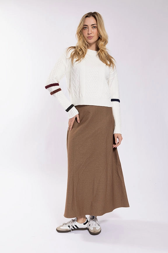 Latitude Mocha Chambray A Line Skirt LA339M yoga session