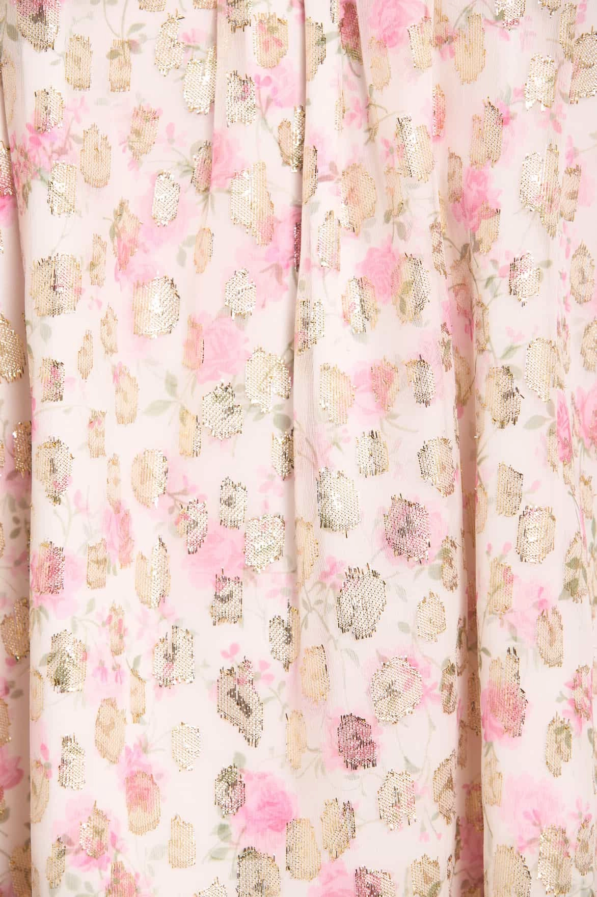 Rose Ditsy Lurex Off-Shoulder Top Comfortable Cut