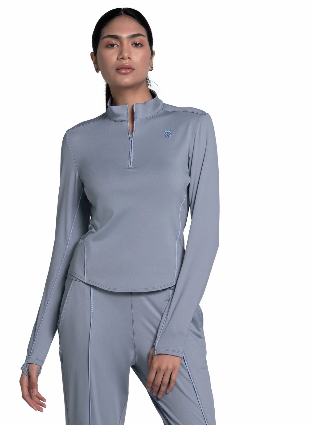 Edge 1/4 Zip Long Sleeve Flatlock Seam Breathable Microfiber