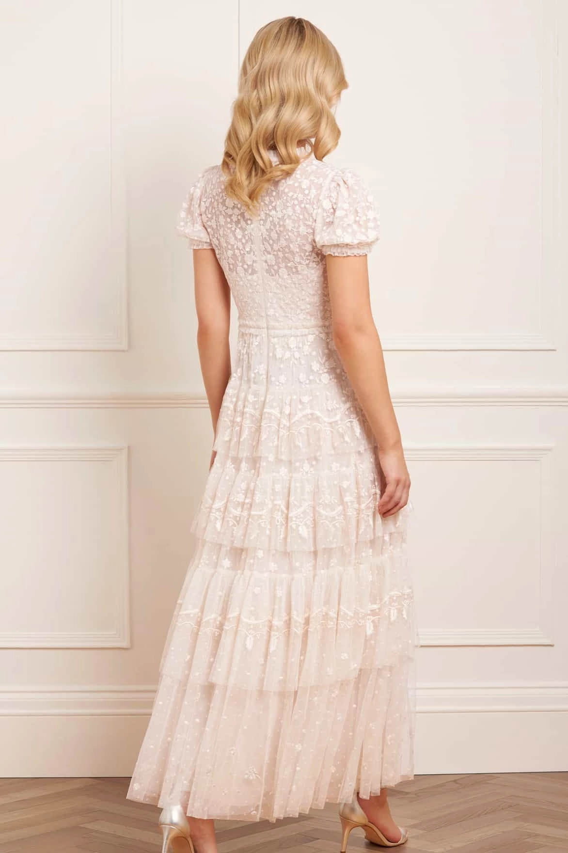 Layered Lace Ankle Gown Floating Shape Love Glow