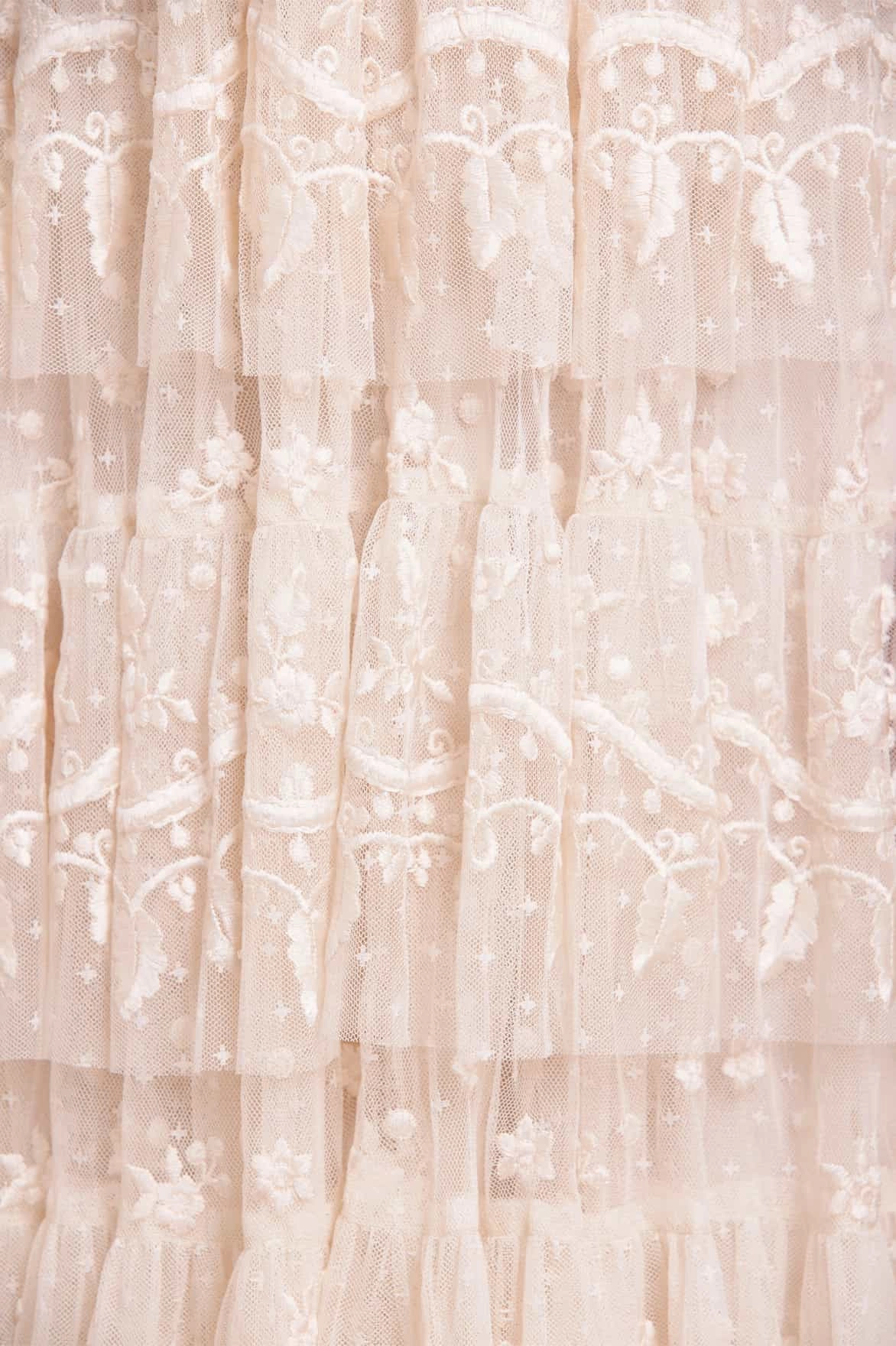 Layered Lace Ankle Gown Quiet Luxury