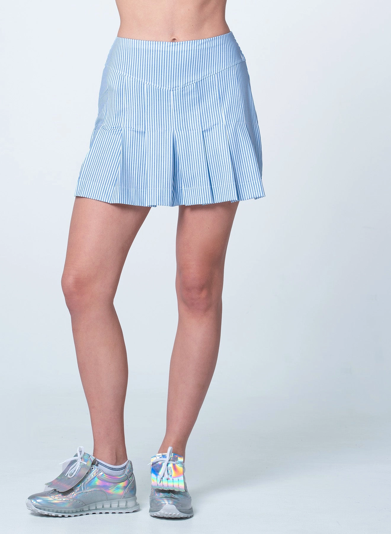 Fade Resistant Finish Linen Stripe Skort