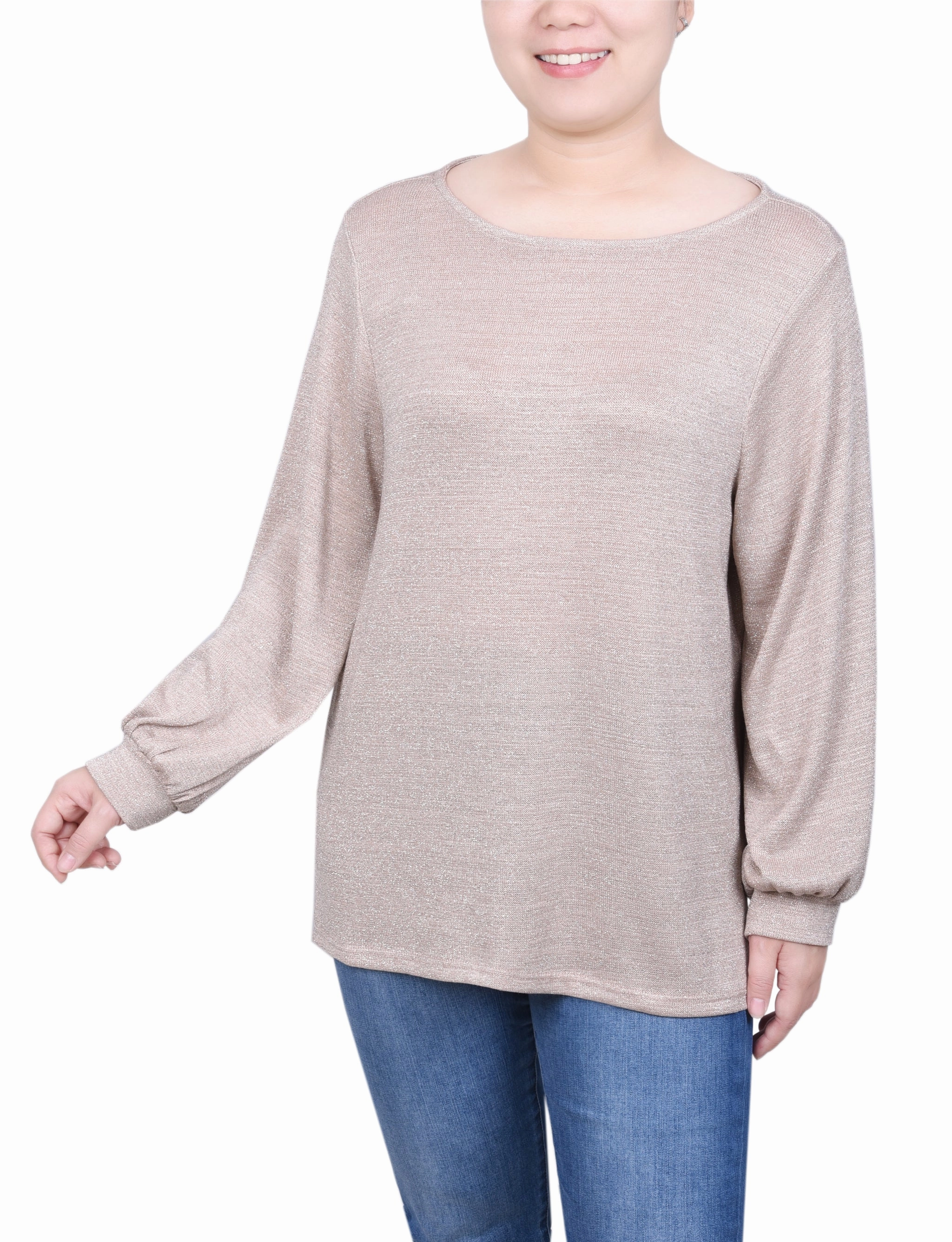 Petite Long Sleeve Tunic Top Thermal Regulating Design
