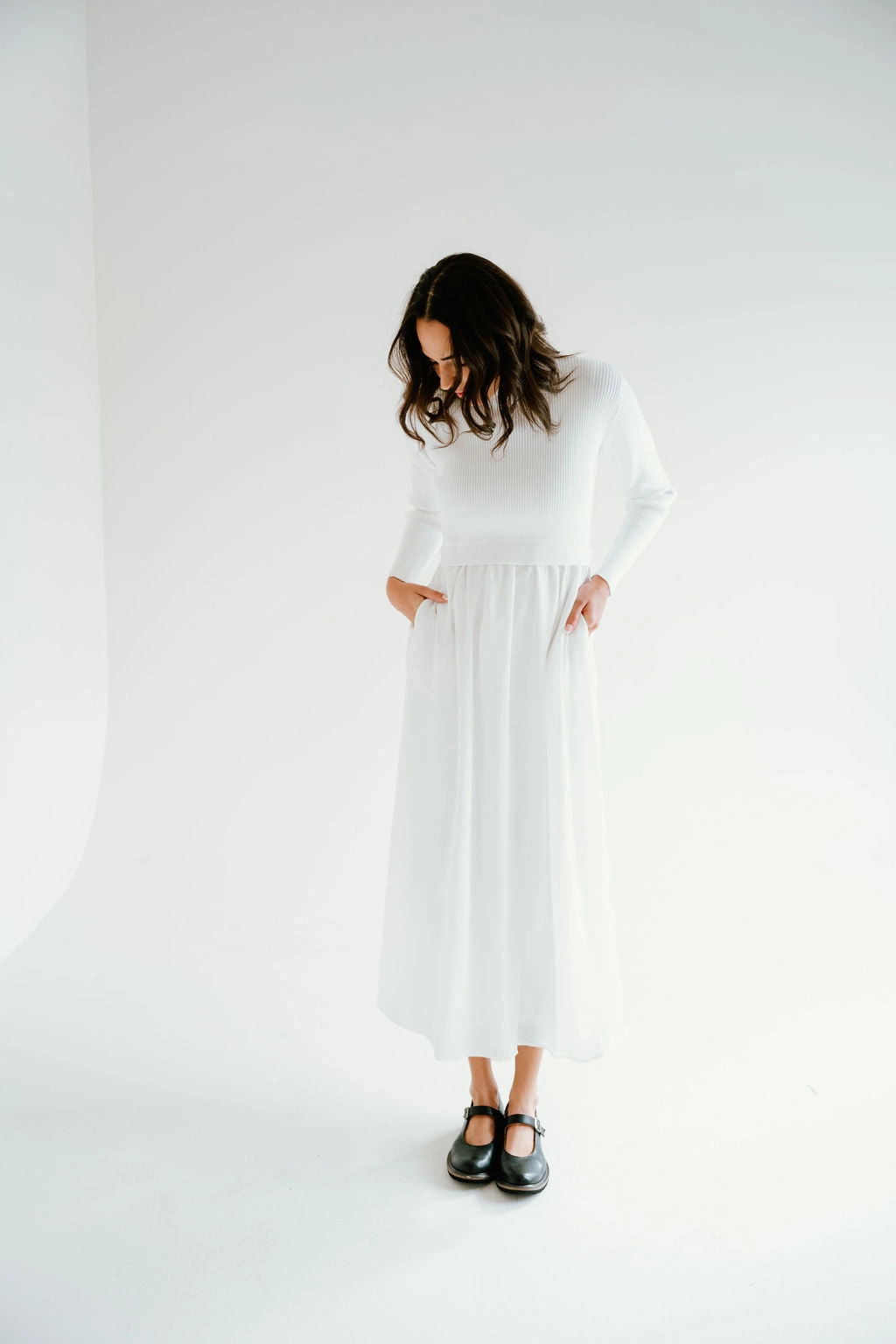 understated look Minimal Mood Beth Temple Dress