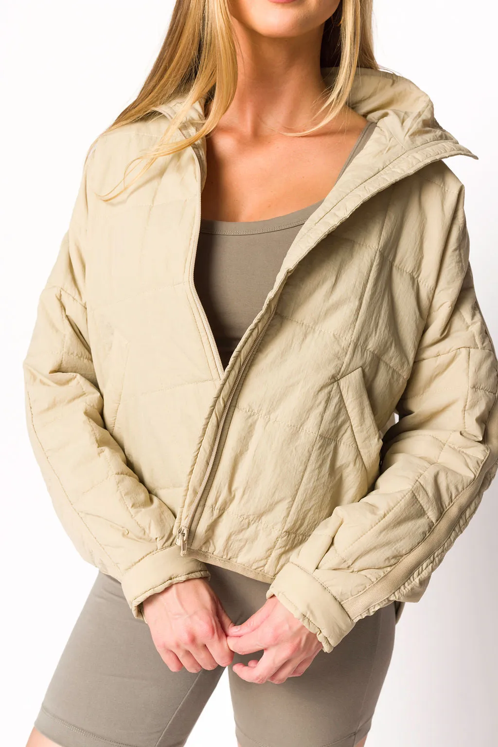 NonRestrictiveCut Buttery Soft Handfeel Layla Puffer Jacket in Bone *Final-Sale*