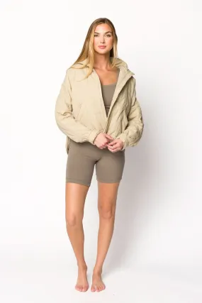 Minimalist Cuff Layla Puffer Jacket in Bone *Final-Sale*