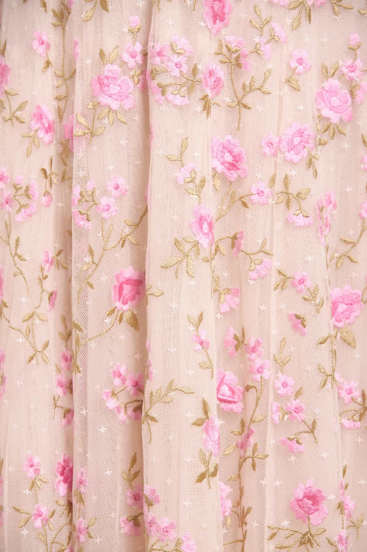 Breath Soft Contemporary Vibe Lea Ditsy One-Shoulder Ankle Gown