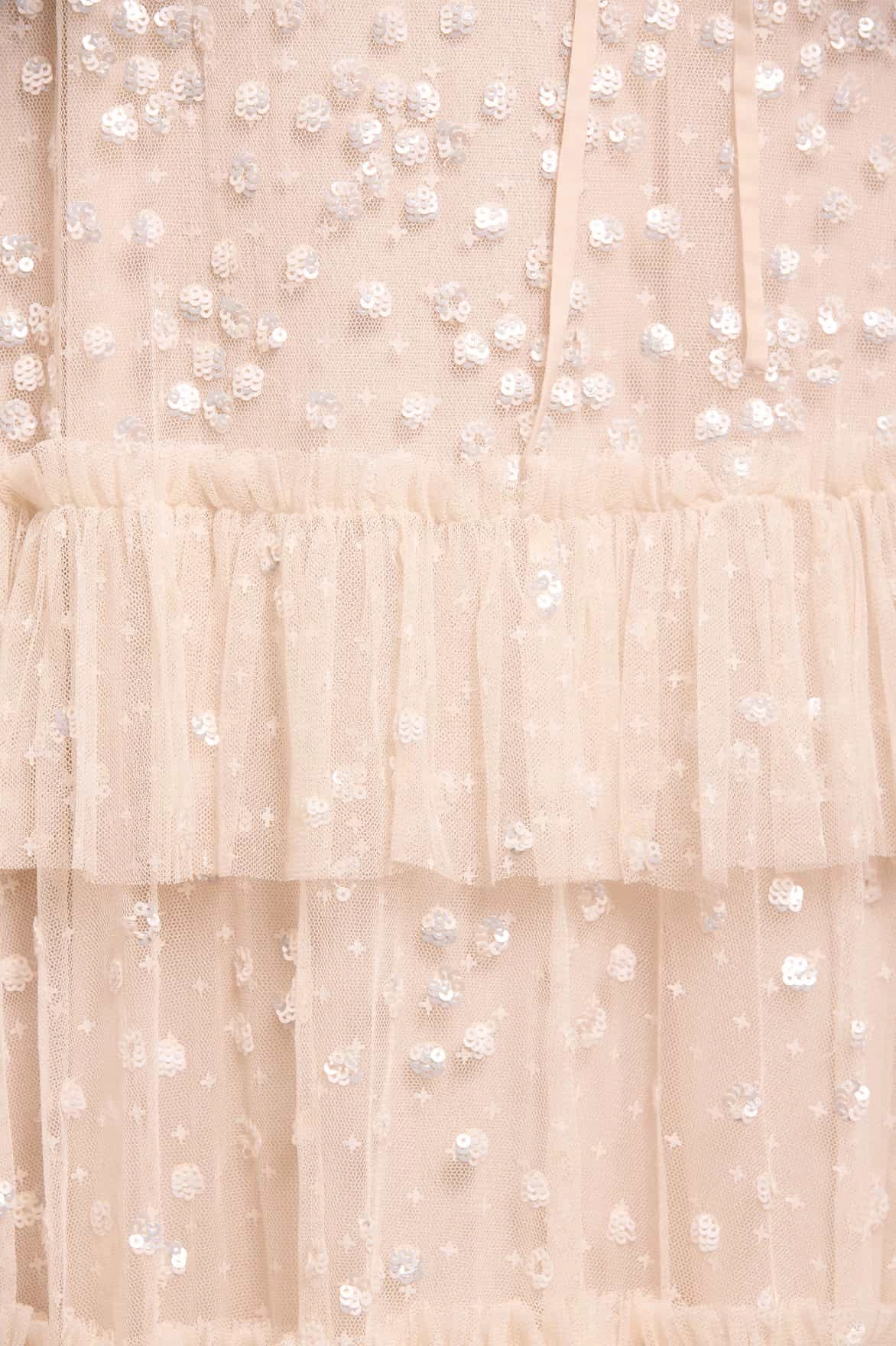 Leila Dot Tiered Cape Ankle Gown Relax Flex