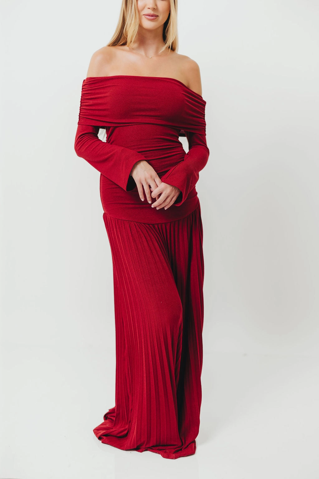 Lennox Long Sleeve Maxi Dress in Red Garden Fresh