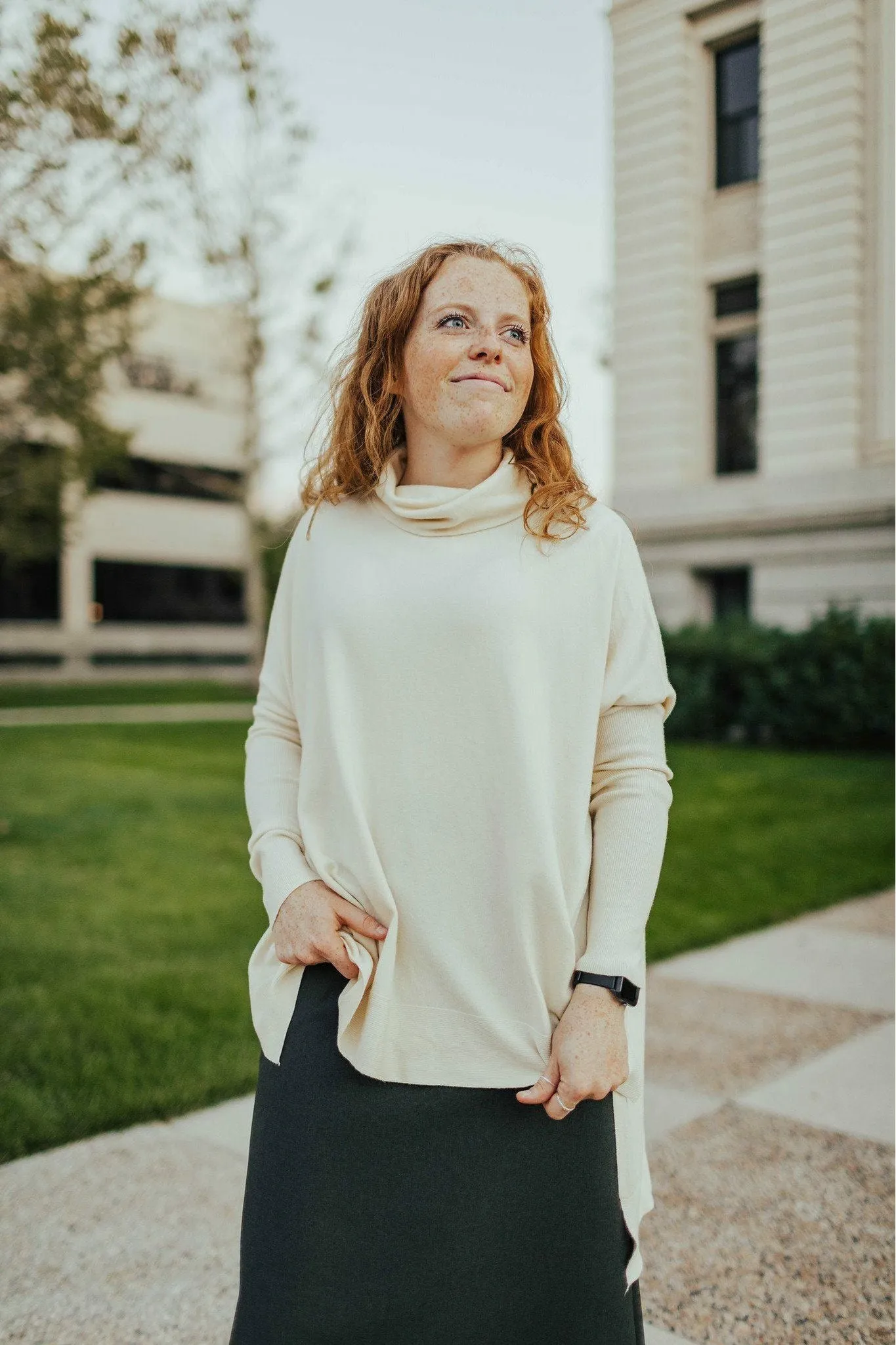 Thea Sweater Ivory Anti Static Fabric