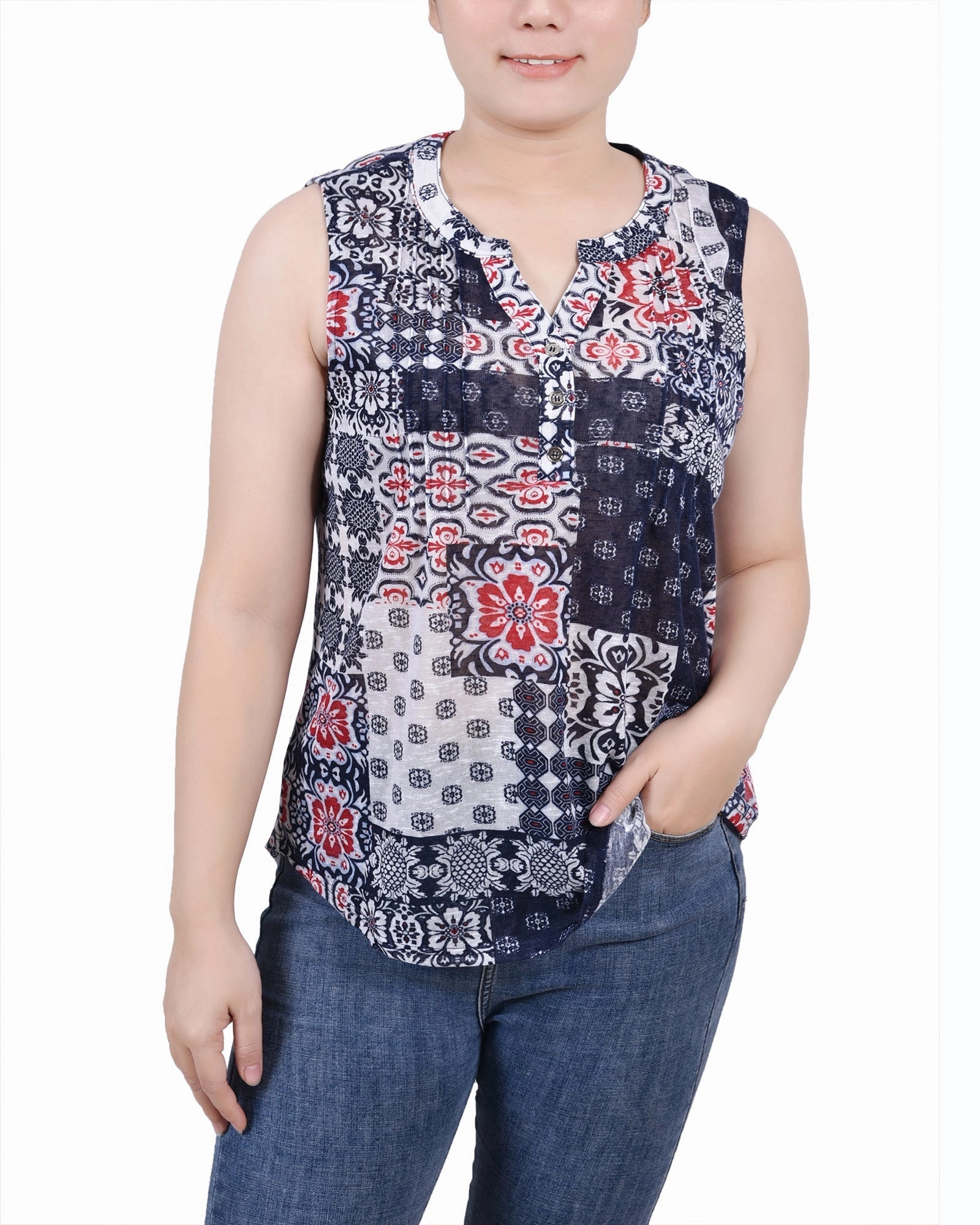 Stretch Waistband Design HoodedVersion Sleeveless Slub Knit Y Neck Top