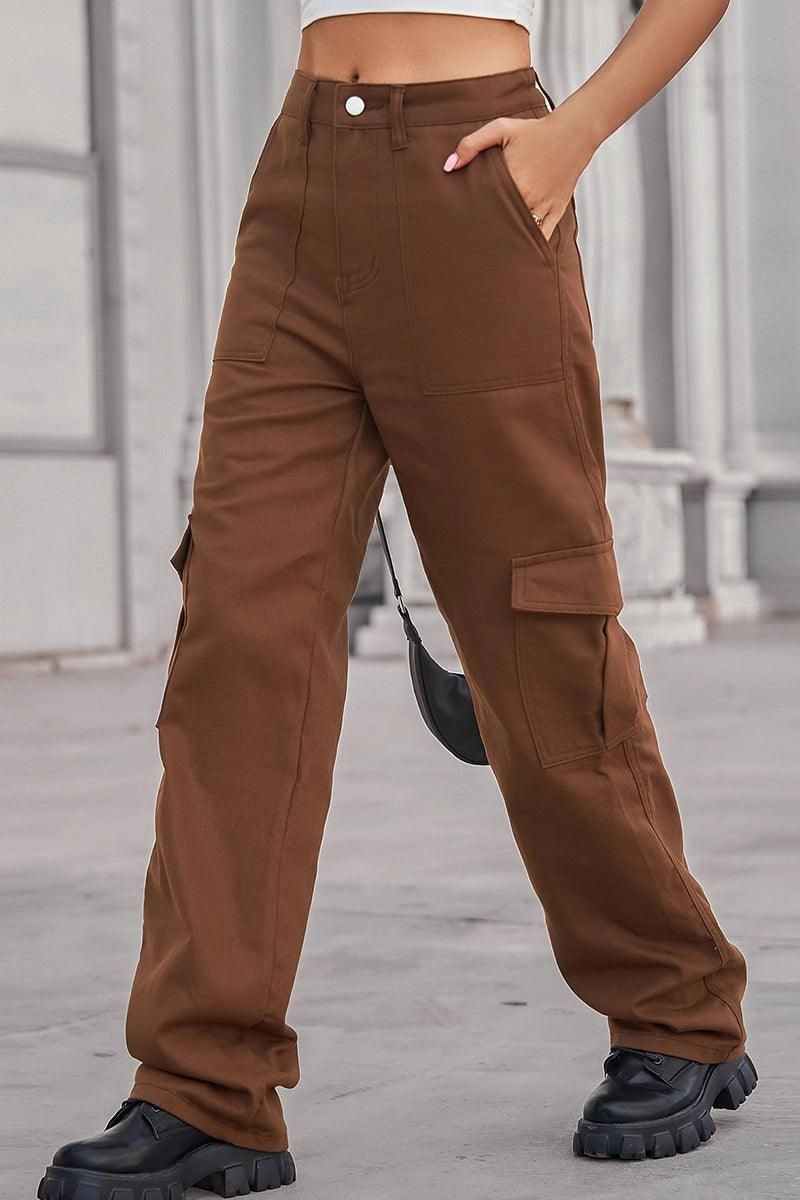 SIMPLE BASIC LONG CARGO PANTS Refined fit Reversible design