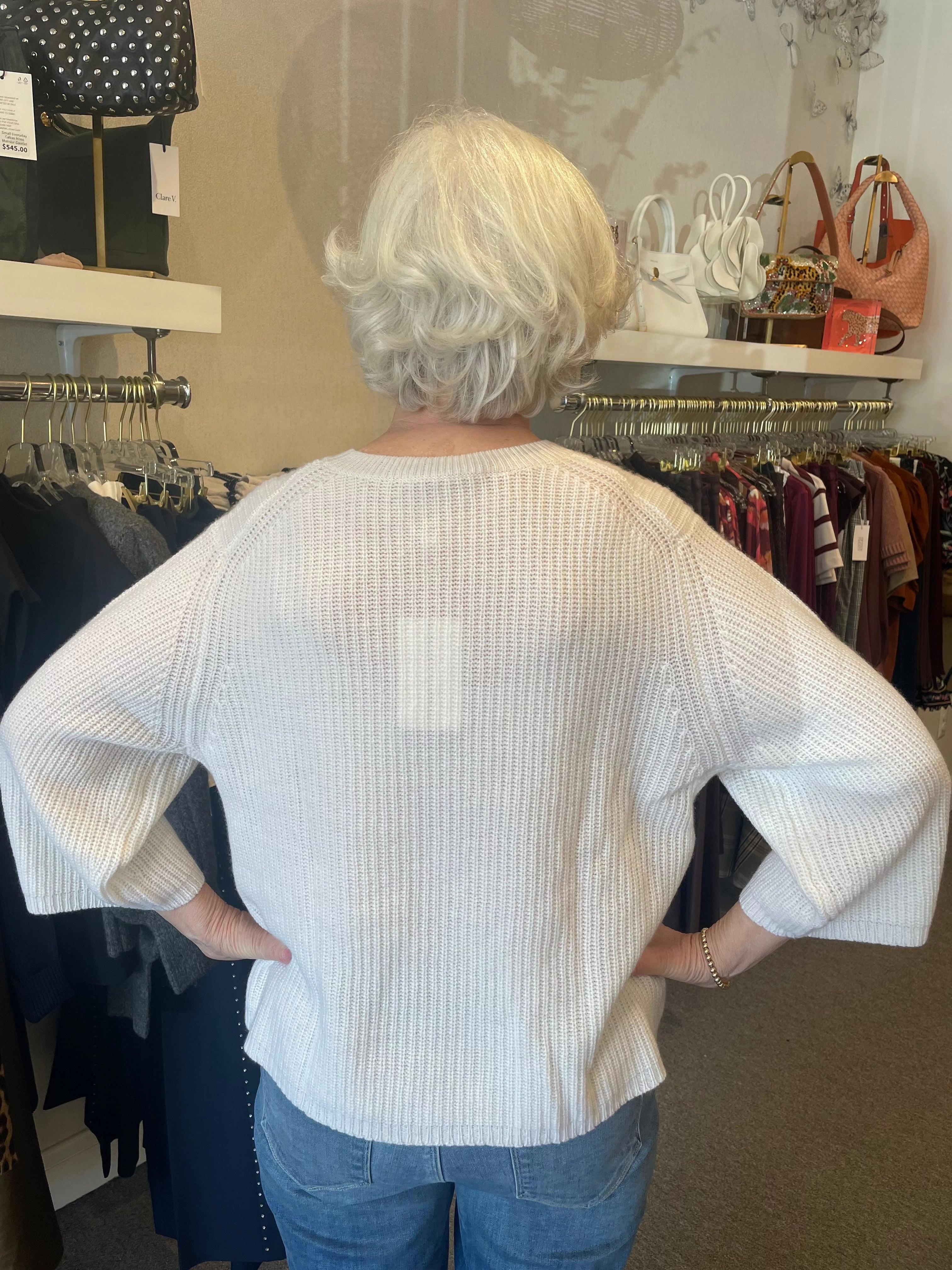 CompressionSupportWeave Multi Panel Construction Elbow Sleeve Shaker Crew Chalk