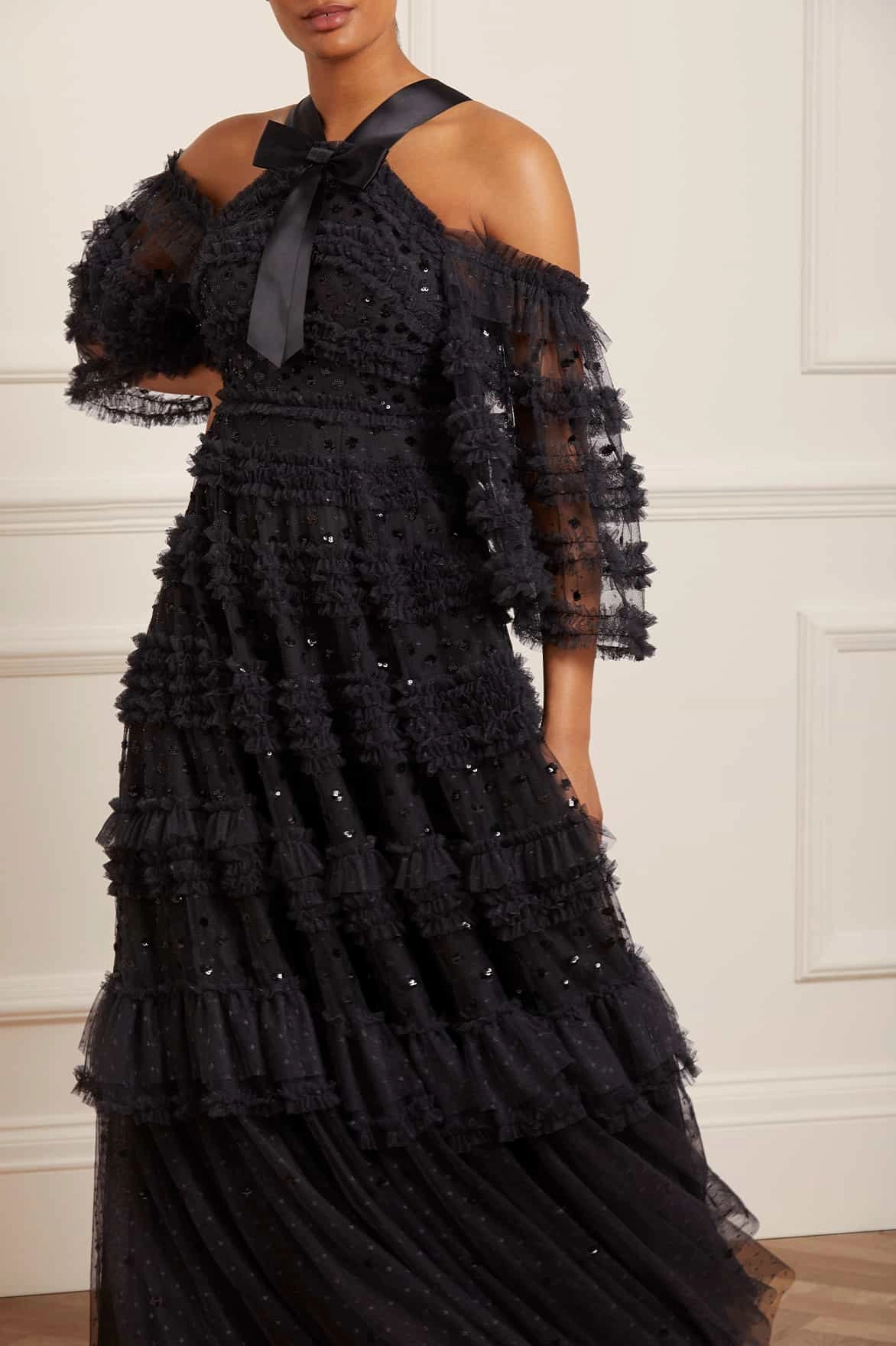 Vivian Off Shoulder Gown Texture Play