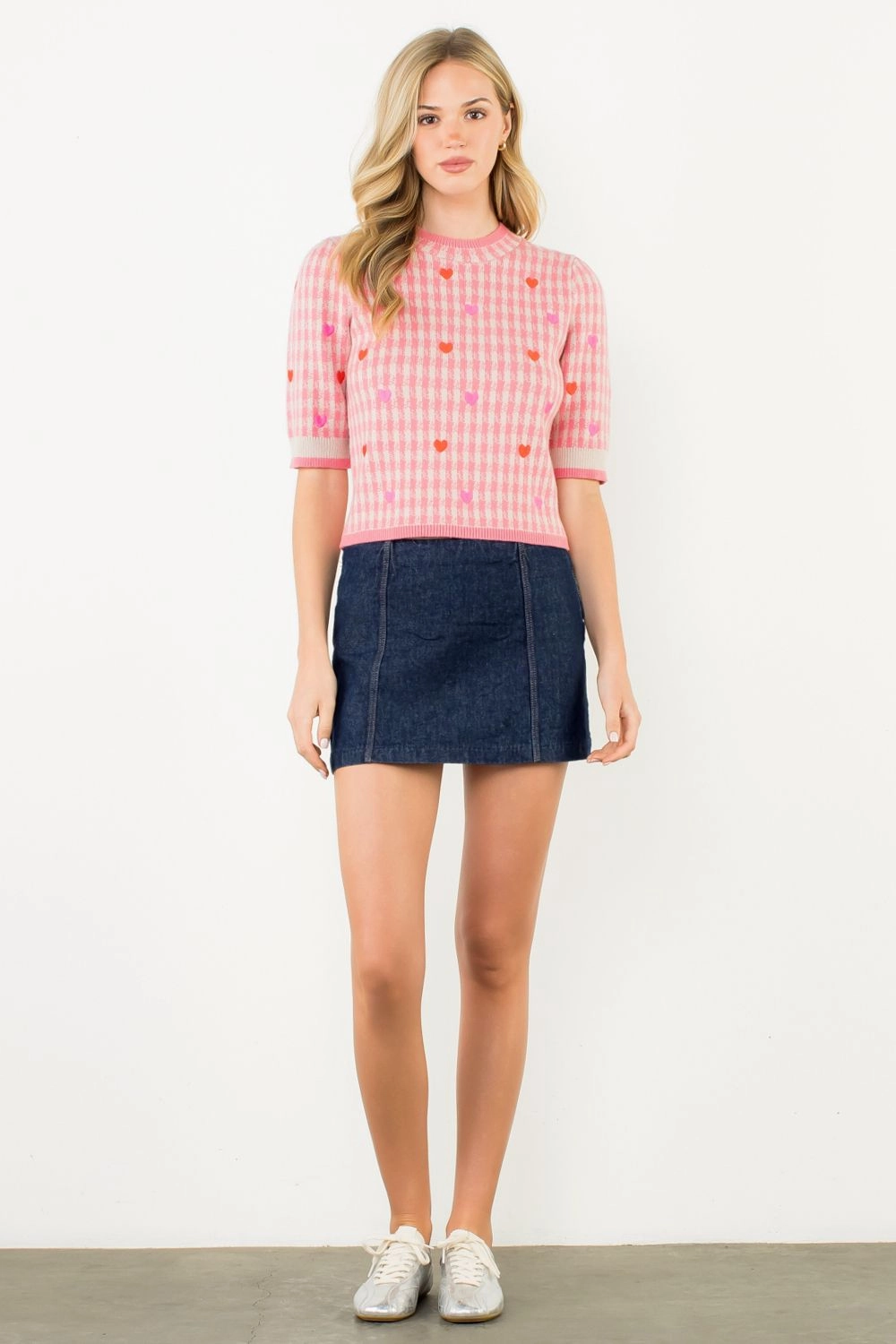 EMBROIDERED KNIT TOP HEART Odor Resistant Coating