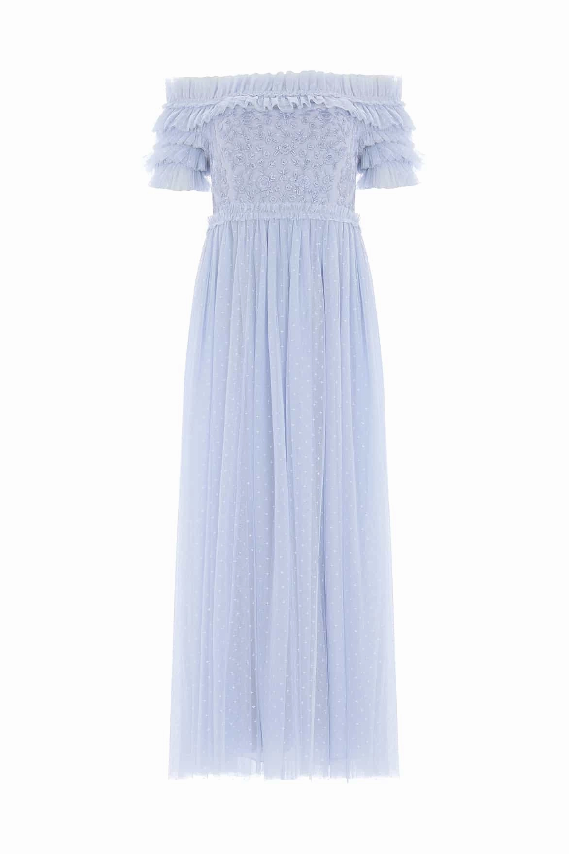 Midsummer Lace Bodice Off-Shoulder Ankle Gown Autumn Essential Vibrant patterned dress