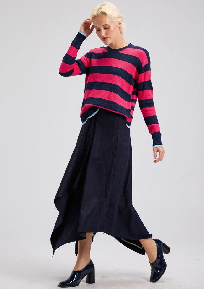 RibbedCollar Tagless Collar MULTISTRIPE CREW