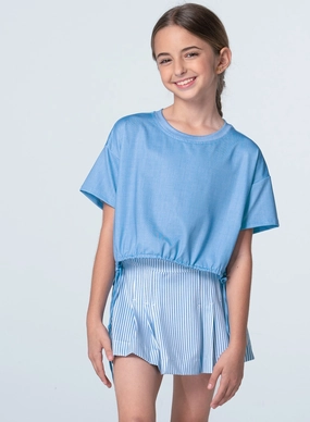 Ultraviolet Protection Finish Flexible Hemline Linen Play Short Sleeve