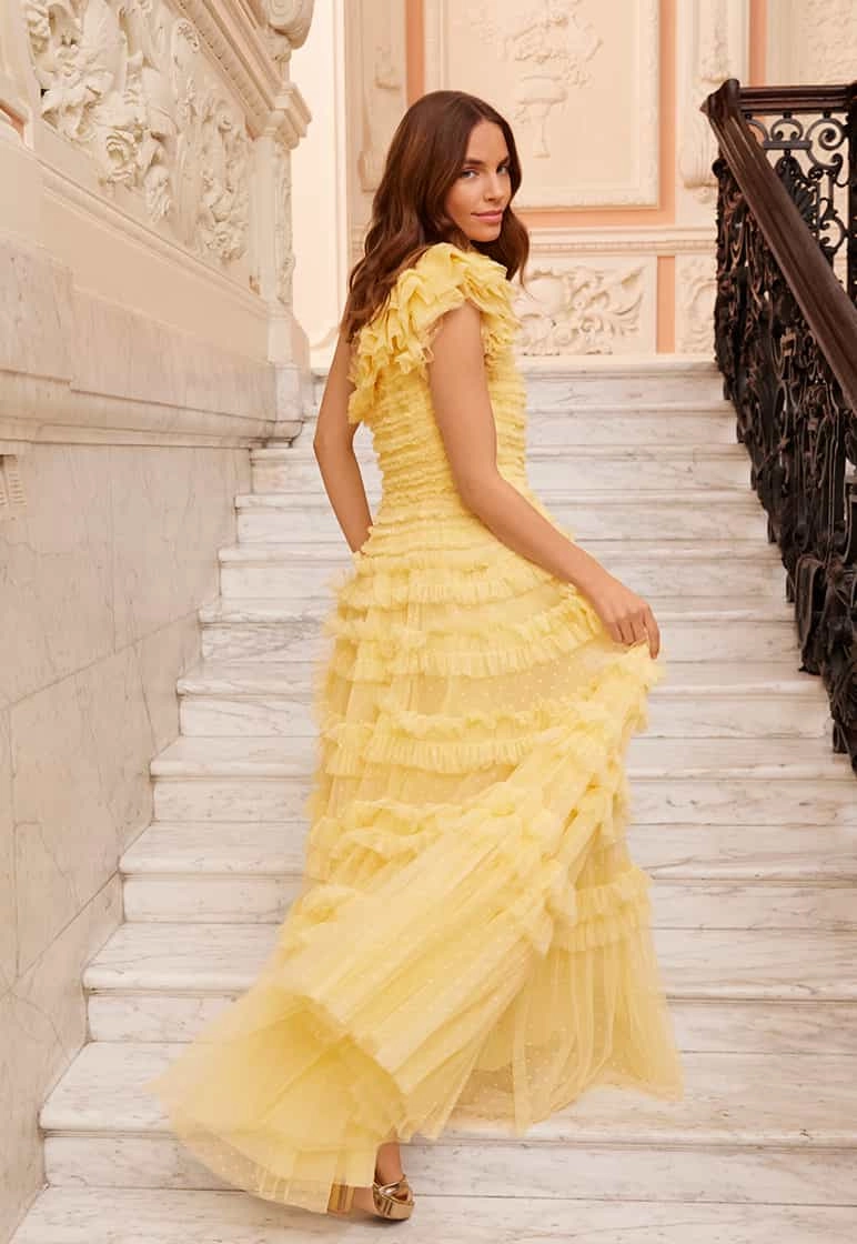 Lisette Ruffle One-Shoulder Gown Calm Outfit