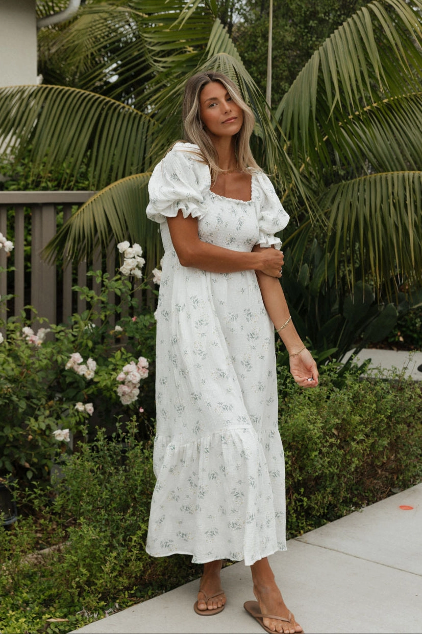 Livvy 100% Cotton  Maxi Dress in Chamomile - Bump Friendly & Inclusive Sizing Timeless Wearable Hidden Pocket