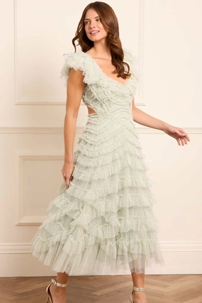 Scandi Light Sheer Overlay Lola Backless Ballerina Dress