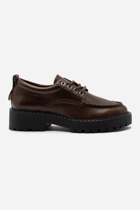 Form Ease London Lace Up Loafer In Brown Leather
